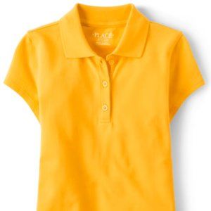 [4pack]- 10/12 - Plus- Girls Uniform Pique Polo - Yellow Pencil